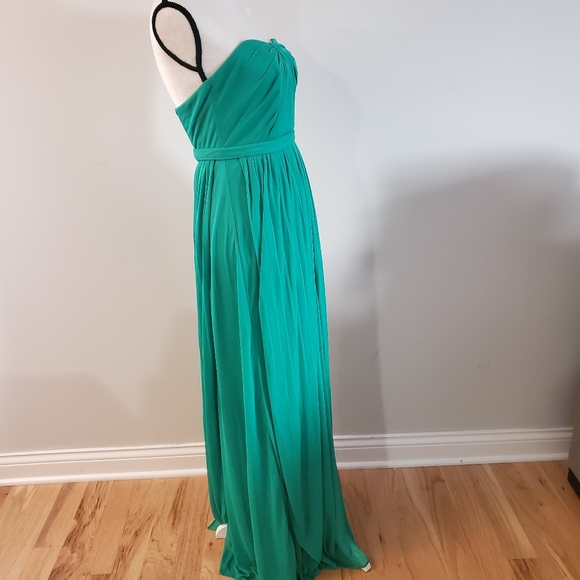 David's Bridal forest green long multi use straps bridesmaid dress - Picture 3 of 9